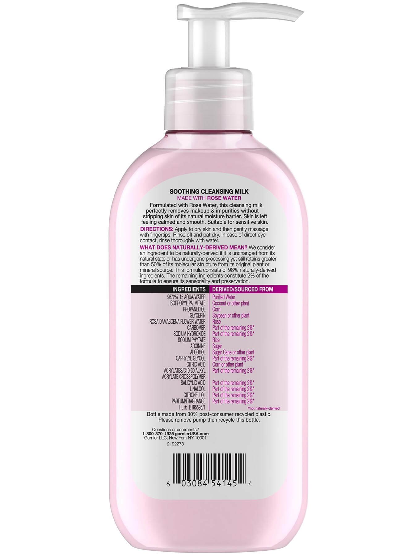 Garnier SkinActive Soothing Milk Face Wash with Rose Water - Perfectly removes makeup and impurities without stripping skin of its natural moisture barrier
